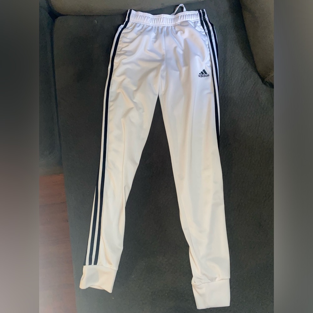 Adidas 3-Stripes Tricot Jogger Pants (White/Black) (XS)